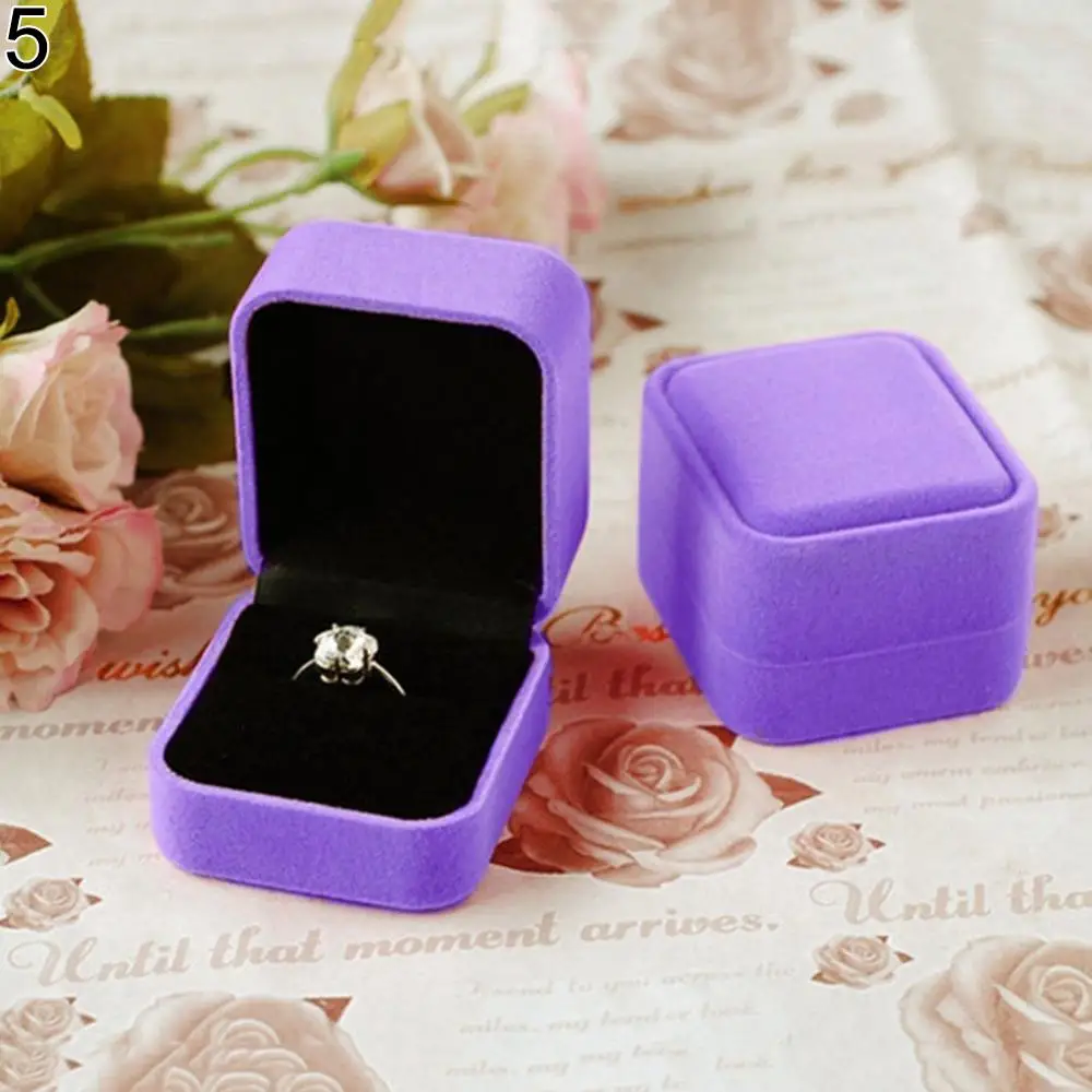 Jewelry Storage Box Earring Ring Display Storage Organizer Square Lid Open Box Case Gift Jewelry Holder