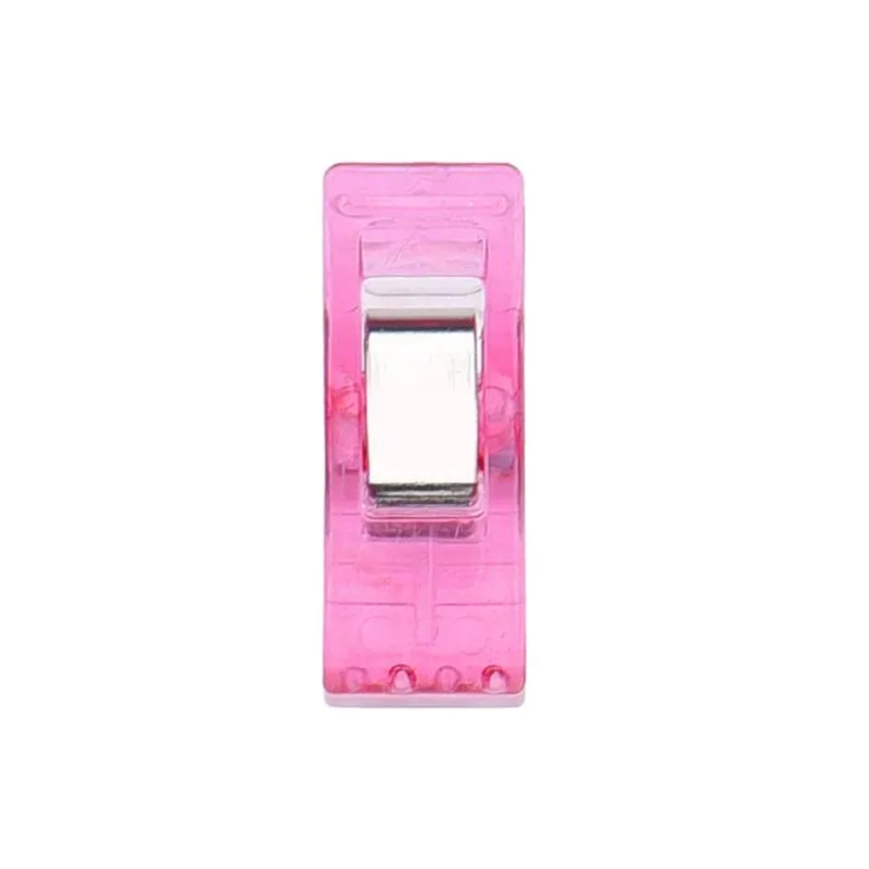 50 PCS Clear Sewing Craft Quilt Binding Plastic Clips Clamps Pack high quality Hot Pink  2.7*1*1.5cm