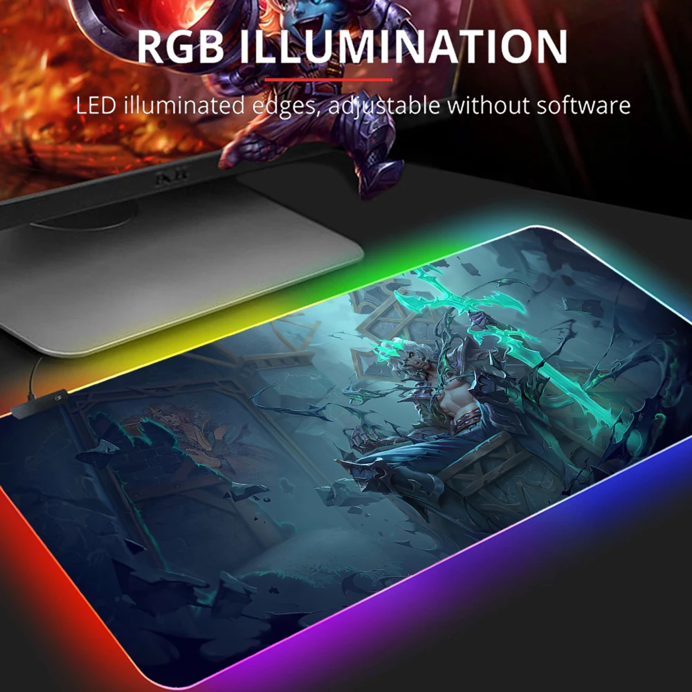 

2021 League of Legends Viego Gaming Mouse Pad Laptop Gamer RGB Mousepad Anime Antislip Mat Keyboard Desk Mat For OverwatchCS GO