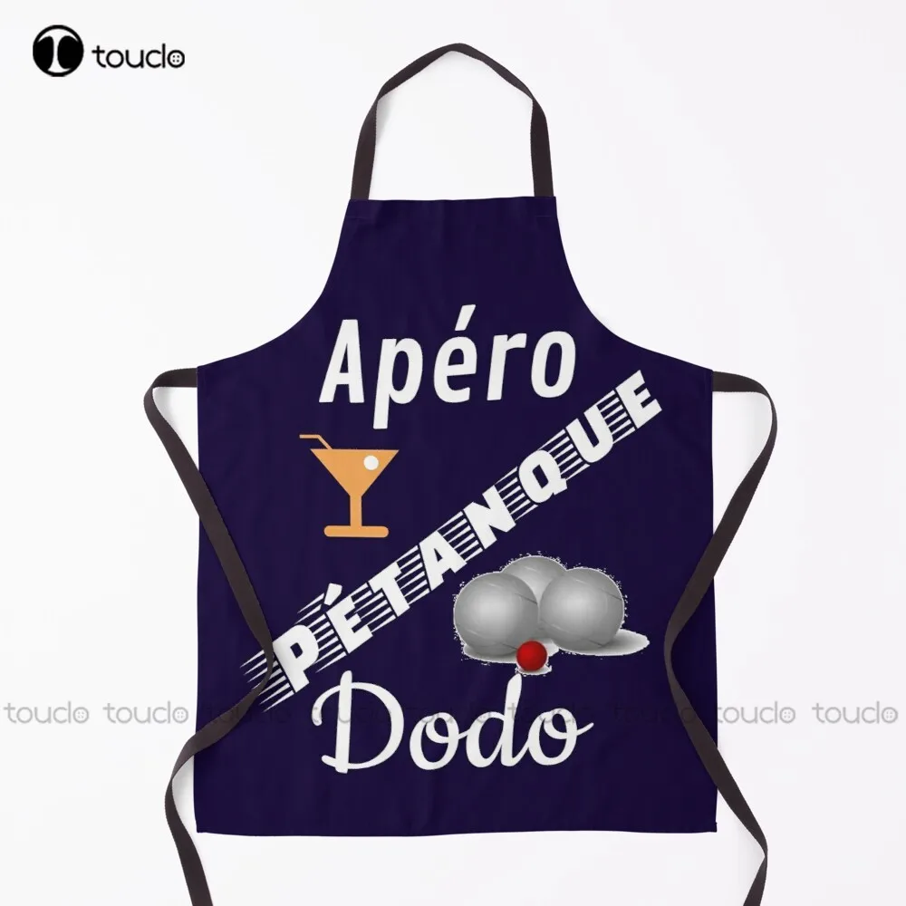 T Shirt Petanque Apero Petanque Dodo Humor Gift For Navy Blue Background Apron Barber Aprons  For Women Men Unisex Adult