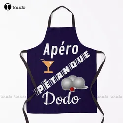T Shirt Petanque Apero Petanque Dodo Humor Gift For Navy Blue Background Apron Barber Aprons For Women Men Unisex Adult