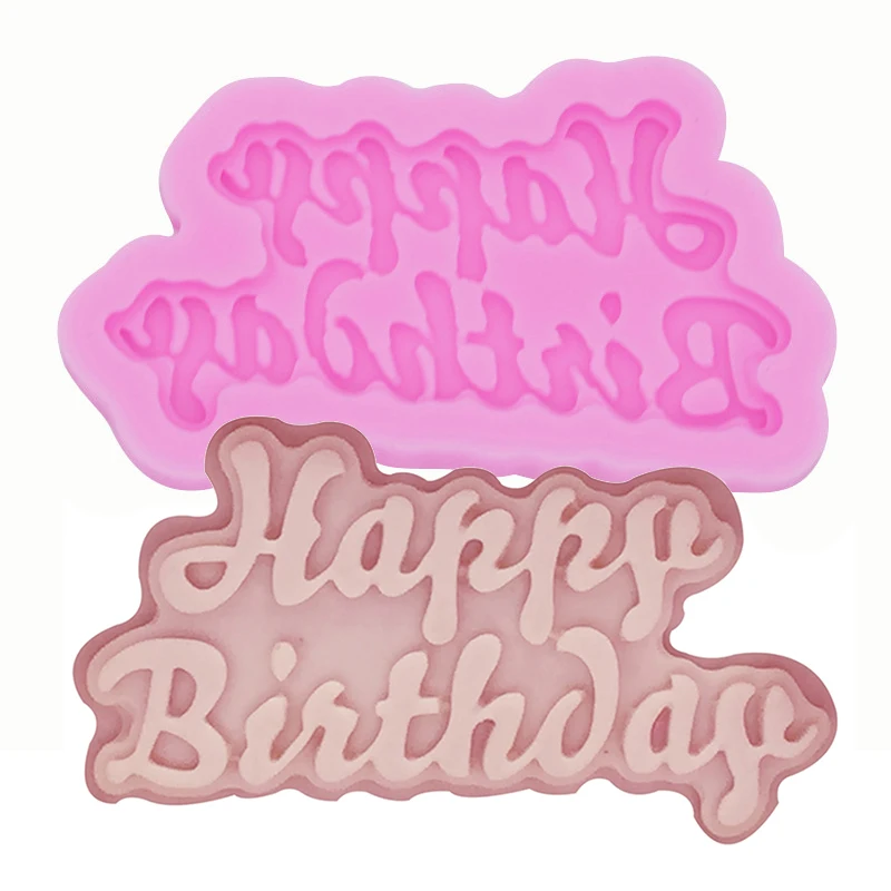 Happy Birthday Letter Form Silicone Mold DIY Cupcake Topper Fondant Cake Decorating Tools