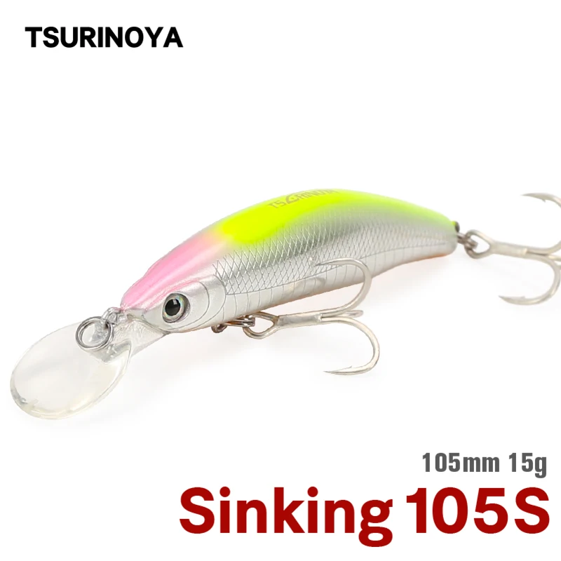 

TSURINOYA DW13 Minnow Hard Bait 10.5cm 15g Carp Fishing Lure Diving Depth 2.5m Sinking Minnow Bait Saltwater Freshwater Pesca