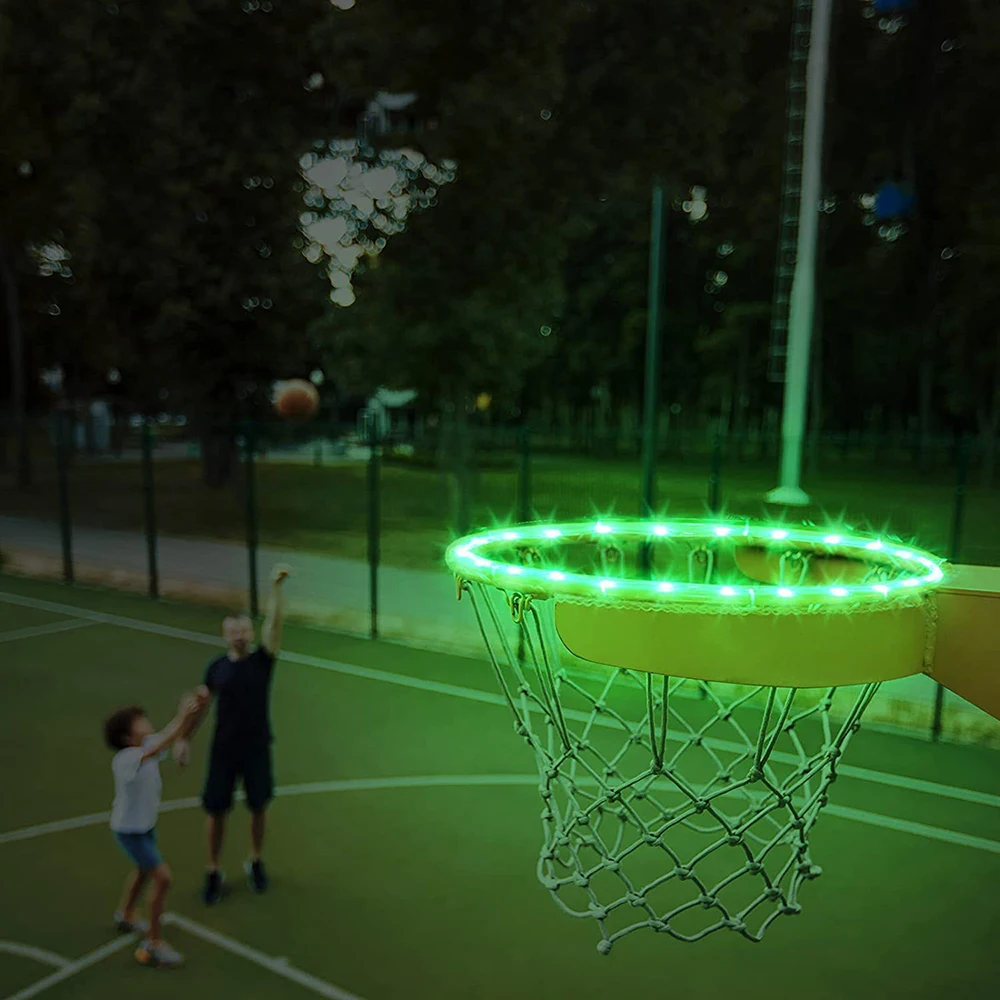 Explosive LED Luminous Basketball Frame Light String Outdoor Rainproof Luminous Basketball Color Changing Basketball Ring Lamp