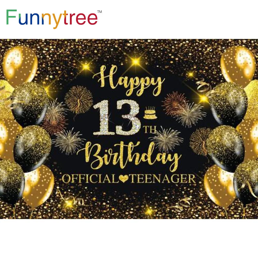 

Фон Funnytree для фотосъемки с надписью «Happy 13-й день рождения»