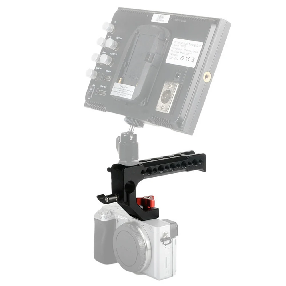 JINTU Universal Kamera Käfig Verlängerung Griff Kamera Griff Grip mit Schlüssel Doppel Kalten Schuh für Flash-LED-Licht Mikrofon