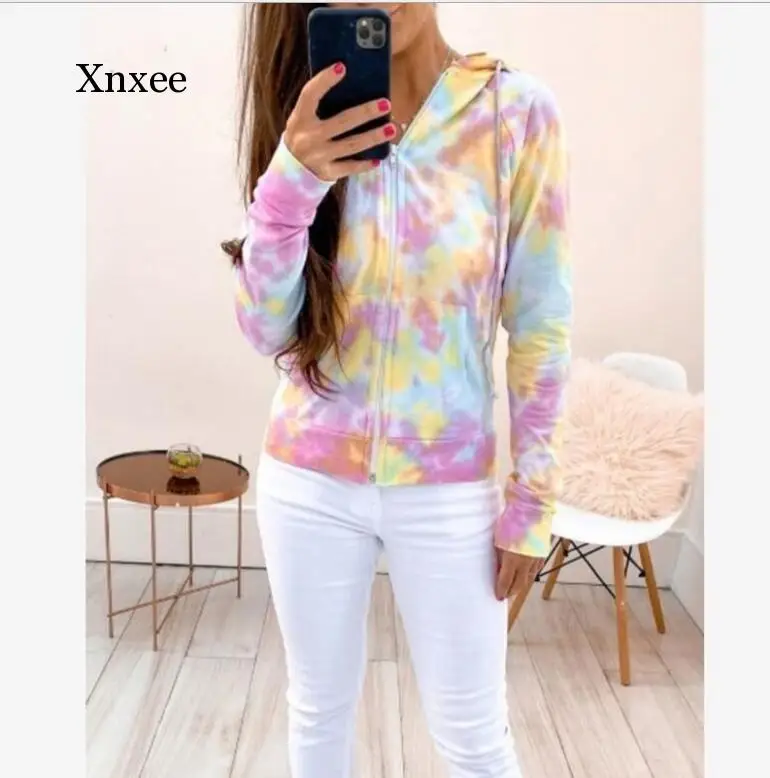 Fuchsia zipper Women Camouflage Print Long Sleeve Hooded Pullover Sweatshirts 2020 Autumn Women Casual Top Hoodies For Women