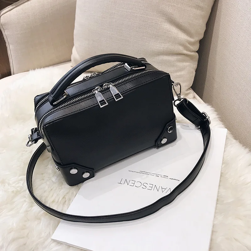 Female Vintage Crossbody Bag Women PU Leather Hand Bag Luxury Box Handbags Sac A Main Ladies Shoulder Messenger Bags XA676H