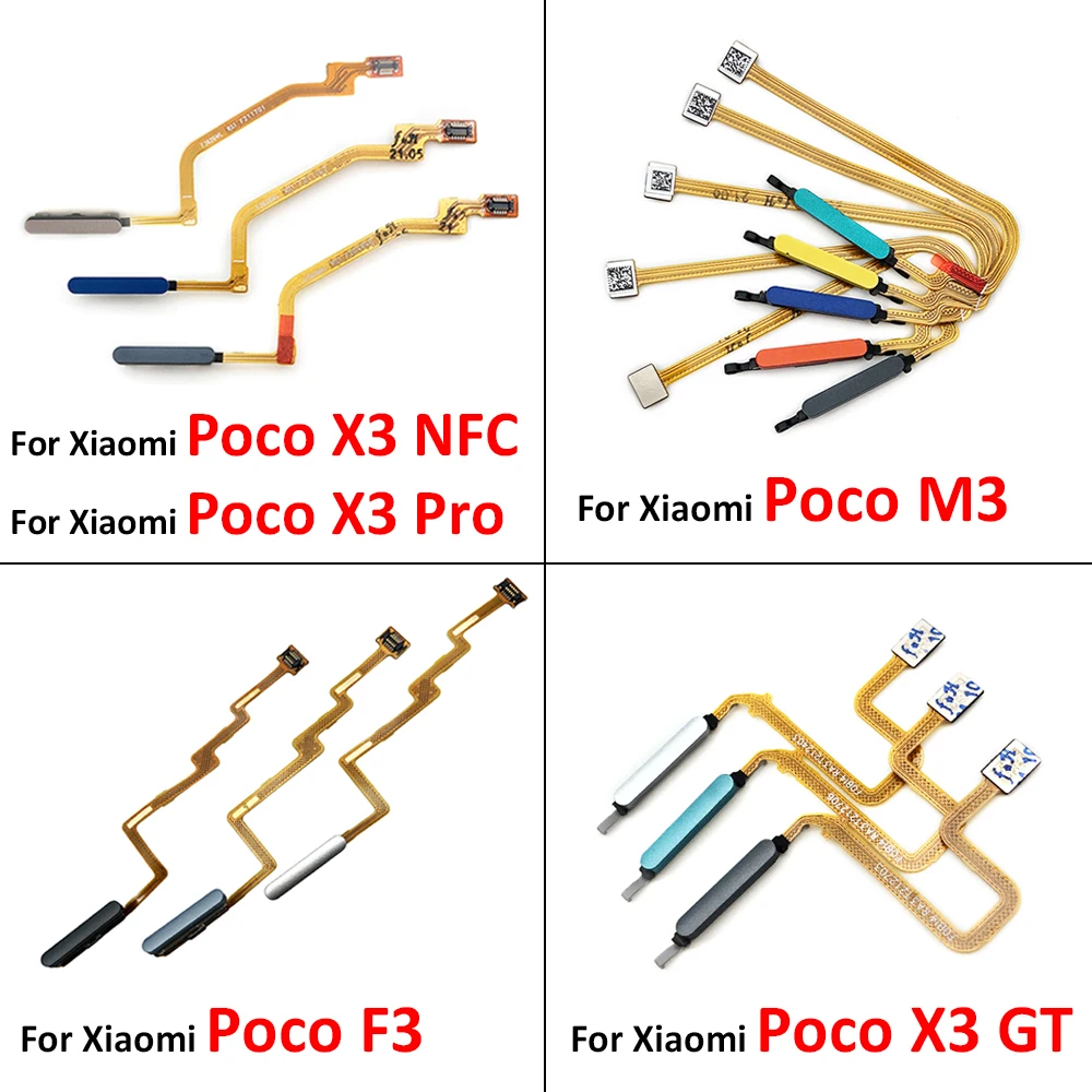 New For Xiaomi Poco M3 F3 X3 NFC Pro / Poco X3 GT Home Button FingerPrint Touch ID Sensor Flex Cable Ribbon