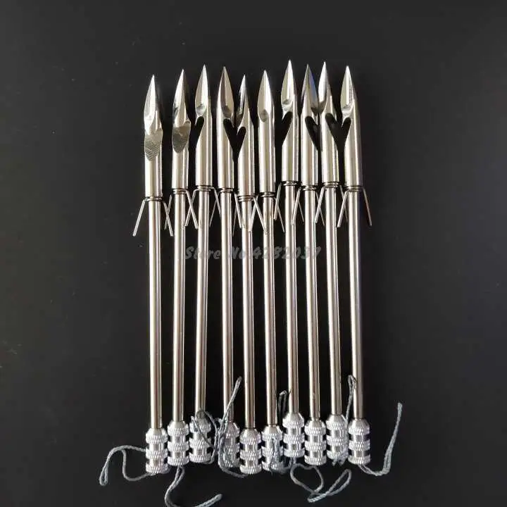 

100pcs/lot Stainless Steel Fishing Darts Slingshot Catapult Fishing Broadhead Archery Arrowhead Tips Triangular Darts