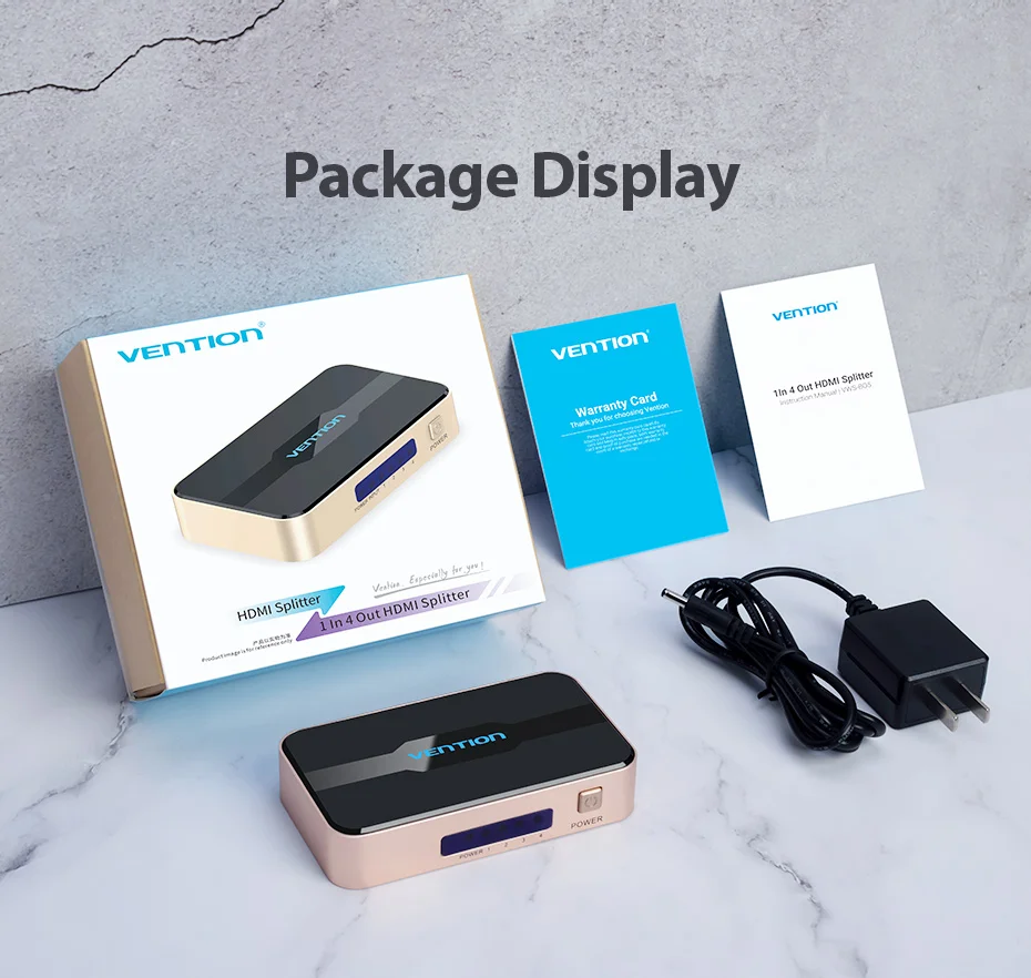 Tions HDMI Splitter 1 In 4 Out HD 4K/30Hz HDMI Schalter HDMI 1,4 1x2 1x4 Adapter Mit Netzteil für Xbox PS4 TV HDMI Switcher – Detail 17