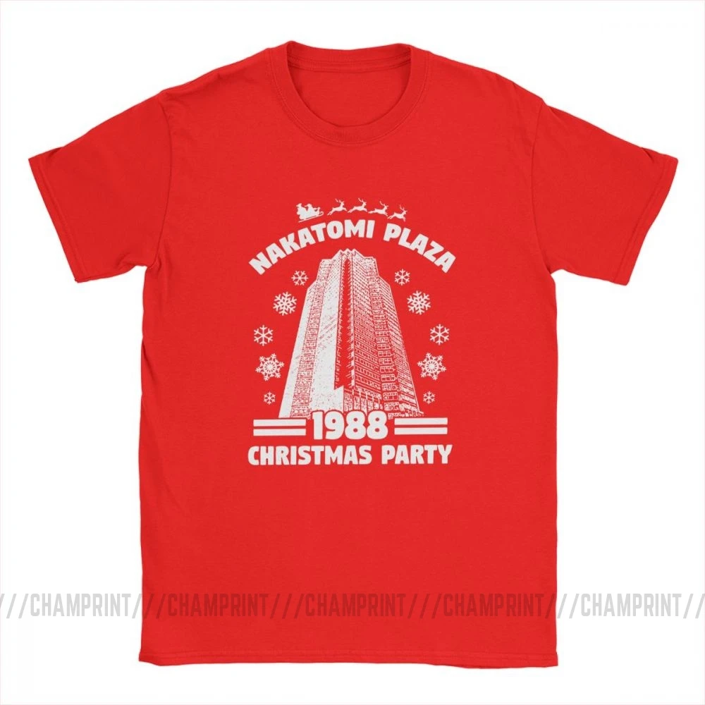 Camiseta de algodón con cuello redondo para hombre, camisa divertida de Nakatomi Plaza, Die Hard, para fiesta de Navidad, 4XL, 5XL, 1988