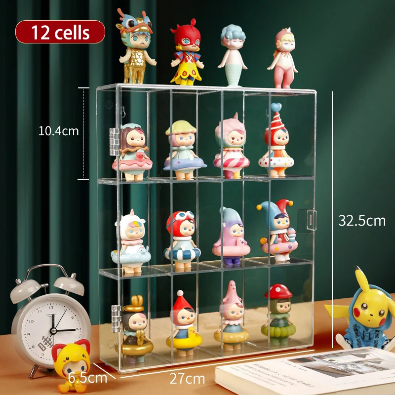 Acrylic Display Case for Mini Funko Pop Figures, Clear Wall Mounted or Desktop Storage Box Cabinet Organizer for Mini Toys