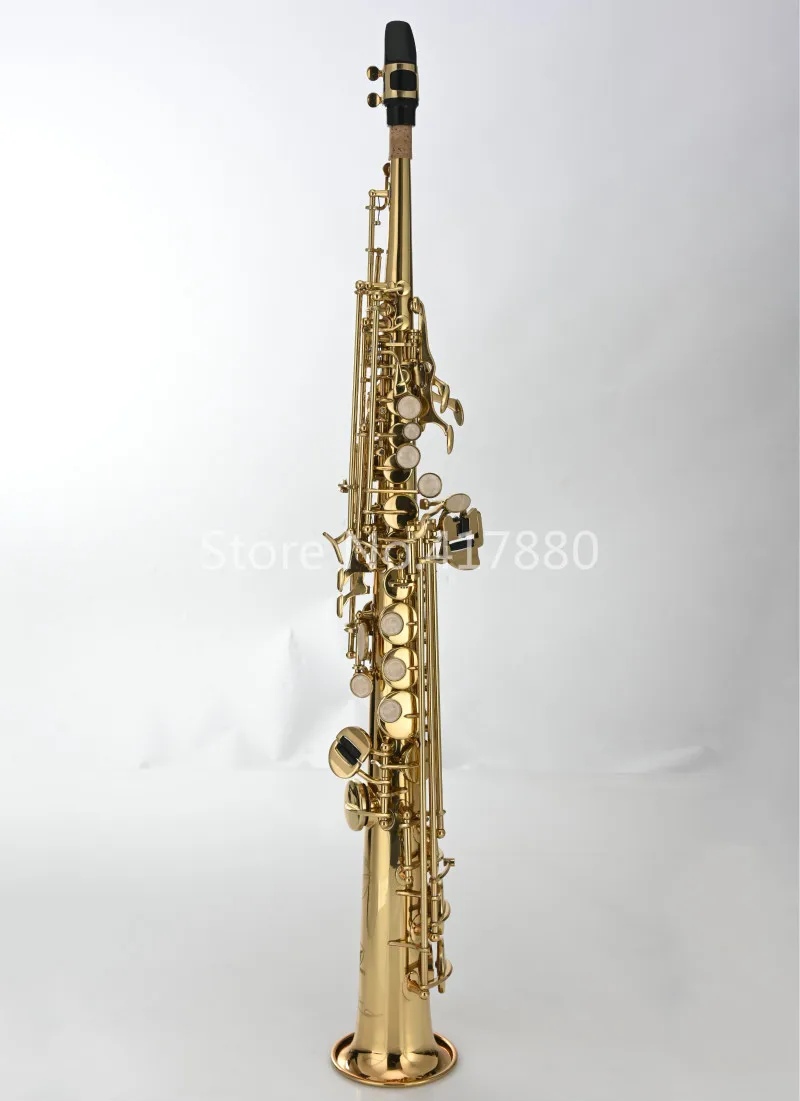 

New MARGEWATE Soprano Straight Pipe B Flat High Quality Saxophone Brass Gold Lacquer Surface Sax with Mouthpiece Accessories