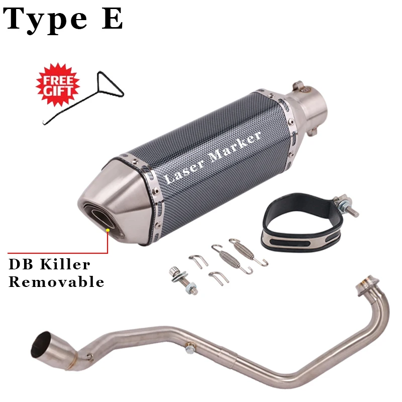 Slip On For SUZUKI GIXXER 250 Gixxer250 SF250 Motorcycle Exhaust Full System Escape Modified Front Tube Middle Link Pipe Muffler