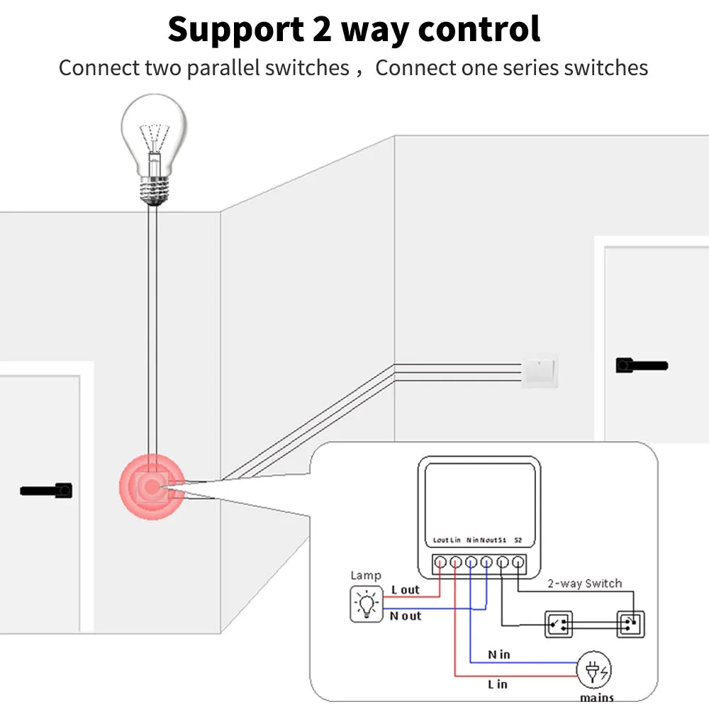 Tuya Wifi Smart MIni Switch Interruptor Zigbee Works with Alexa Google Home 2 Way Voice Control