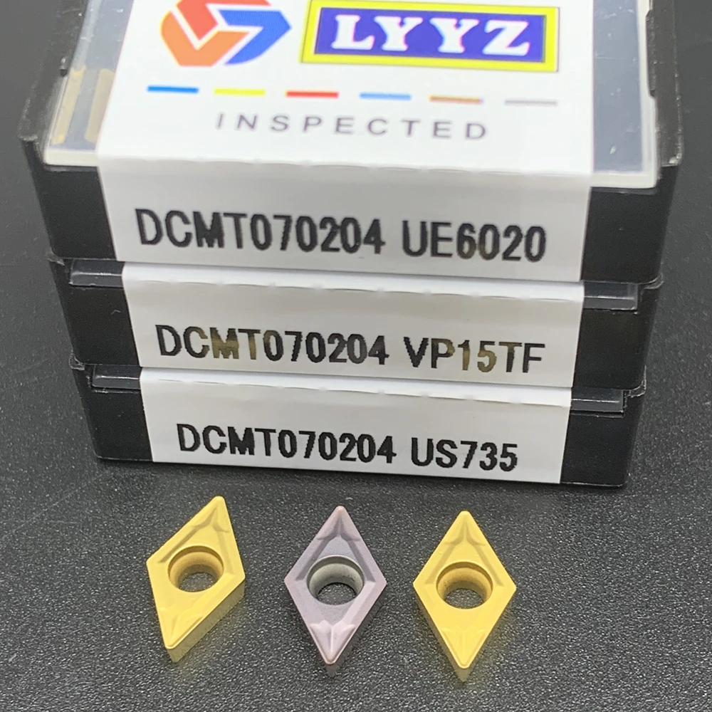 10 قطعة DCMT070204 VP15TF UE6020 US735 كربيد الداخلية تحول أداة DCMT070208 VP15TF UE6020 US735 الوجه endmills