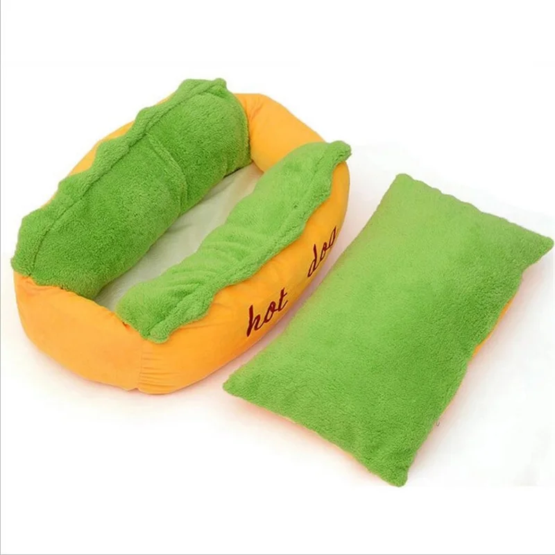 New Funny Hot Dog Bed Pet Lounger Bed House Fashion Sofa Cushion Supplies Puppy Cat Warm Soft Sleeping Mat Cozy Dogs Nest Kennel