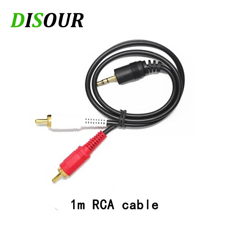 DISOUR Audio Line Cable 1M 3.5mm Stereo to 2 RCA Y CABLE FOR PC DVD TV VCR Speaker Camera Audio Cable Cord For Bluetooth Adapter