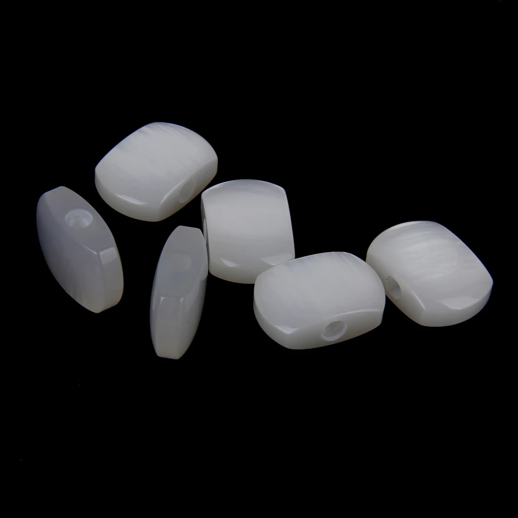 6 White Pearloid Acrylic Buttons Machine Head button For Guitar Tuner Machine Heads Tuning Keys