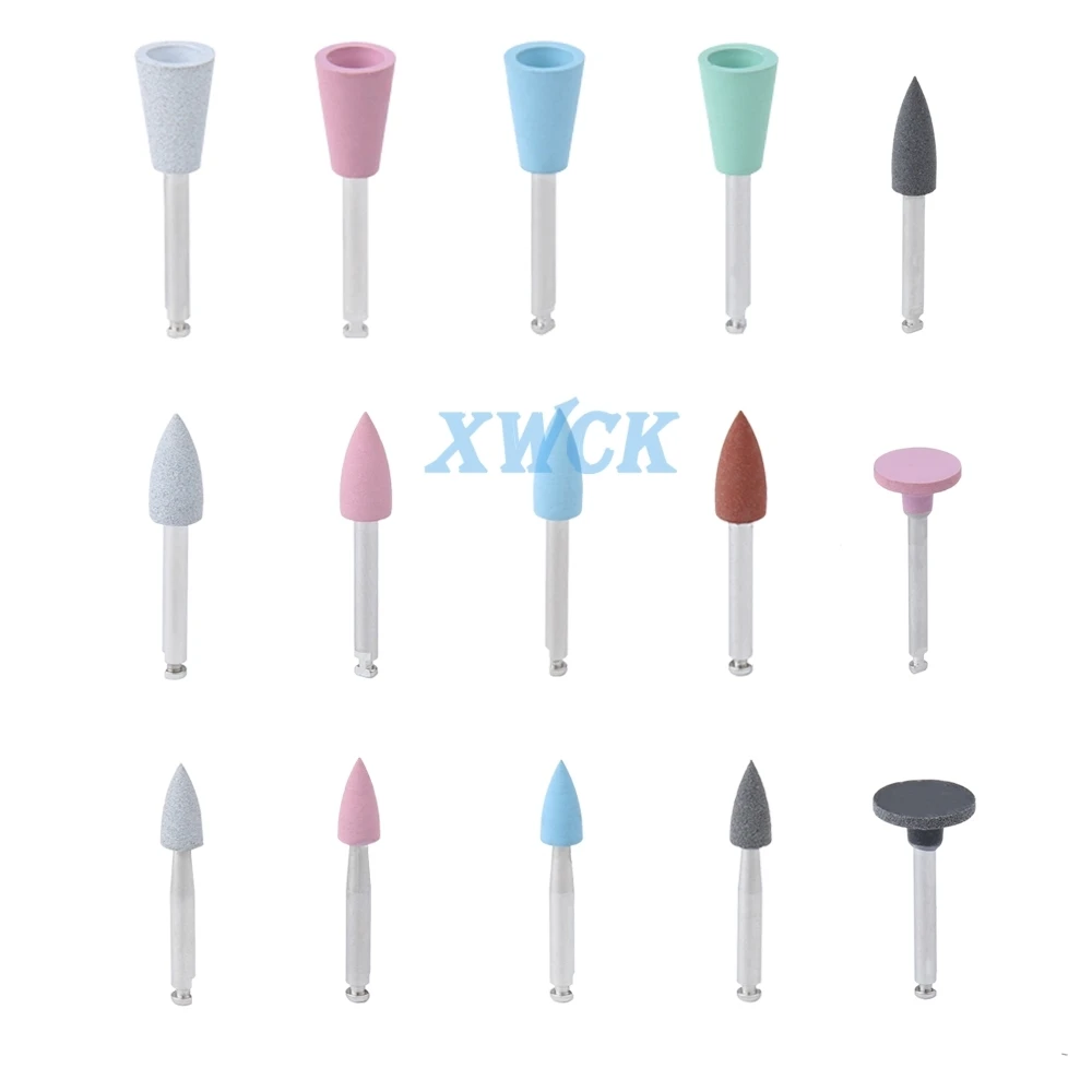 10Pcs Dental Silicone Grinding Heads Teeth Polisher for Low-speed Machine Polishing 15 types Optional Dentistry Instrument