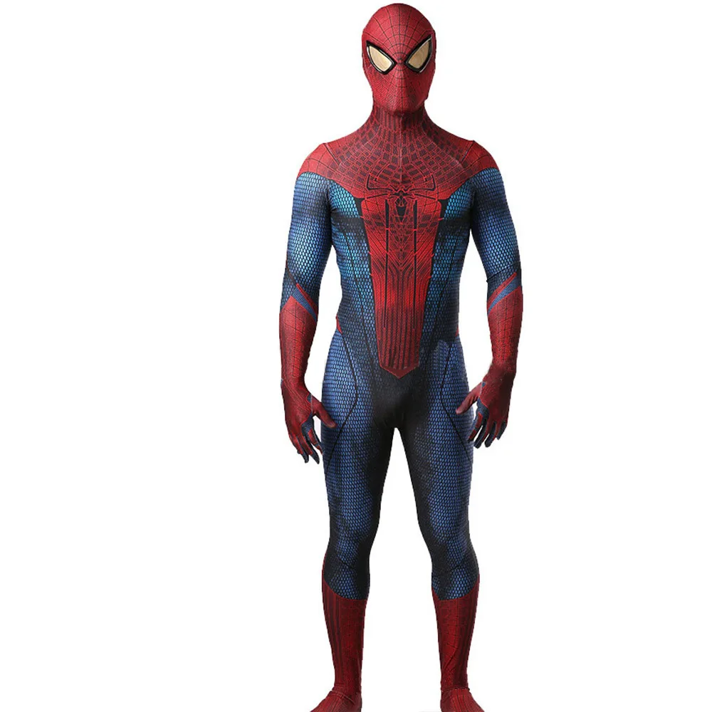 Increíble disfraz de Spiderman, traje de superhéroe TASM1, Spidey, Spandex, Zentai, disfraz de Halloween, Mono para adultos y niños