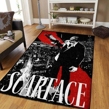 클래식 영화 Scarface 홈 인테리어 카펫 토니 몬타나 영화 아트 러그, 십대 집 거실 바닥 매트 침실 카펫