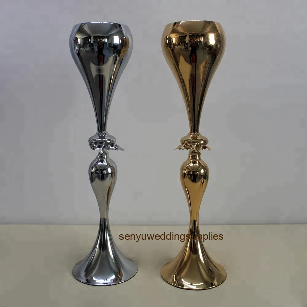 12pcs H90cm Wedding Flower Stand Column Stainless Steel Decorative Flower Stand for Wedding Center Hotel Table Wedding Road 1330