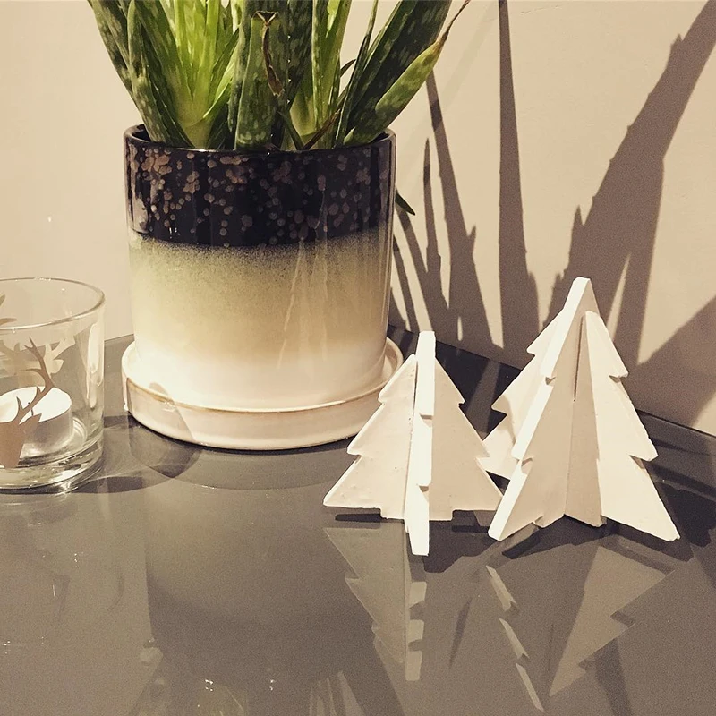 Christmas tree design concrete furnishing silicon mold home decoration cement furnishing mold plaster crafts gifts mold