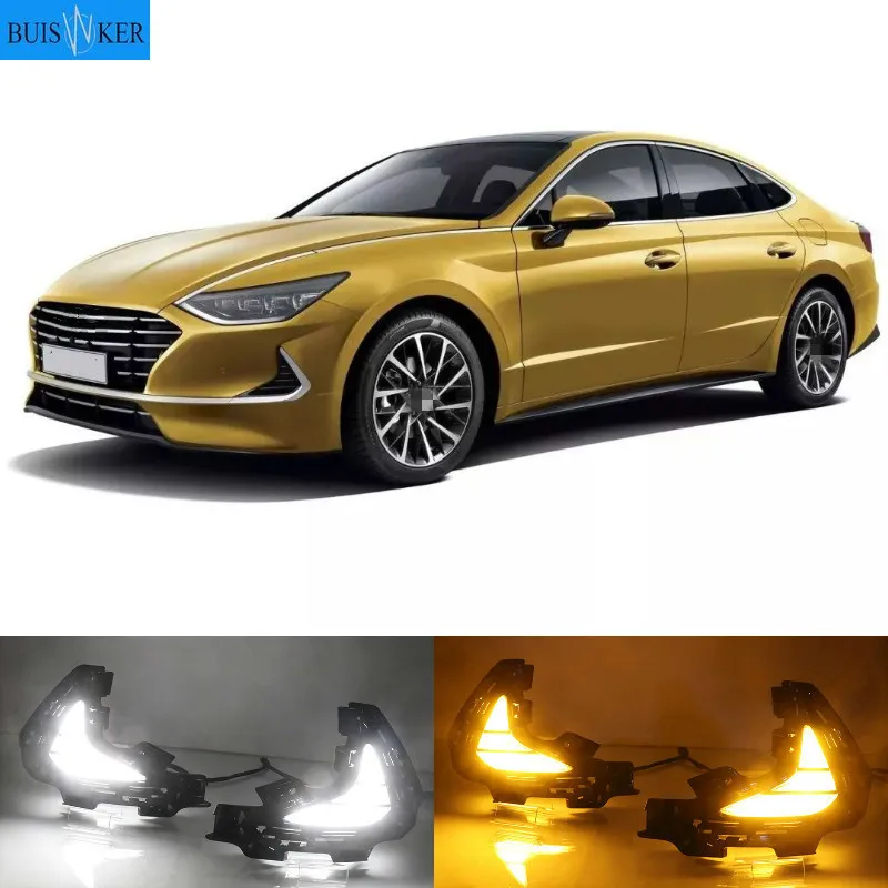 

1 Pair For Hyundai Sonata 2020 Car LED Driving DRL Daytime Running Lights Daylight 12V ABS Fog Lamp Cover