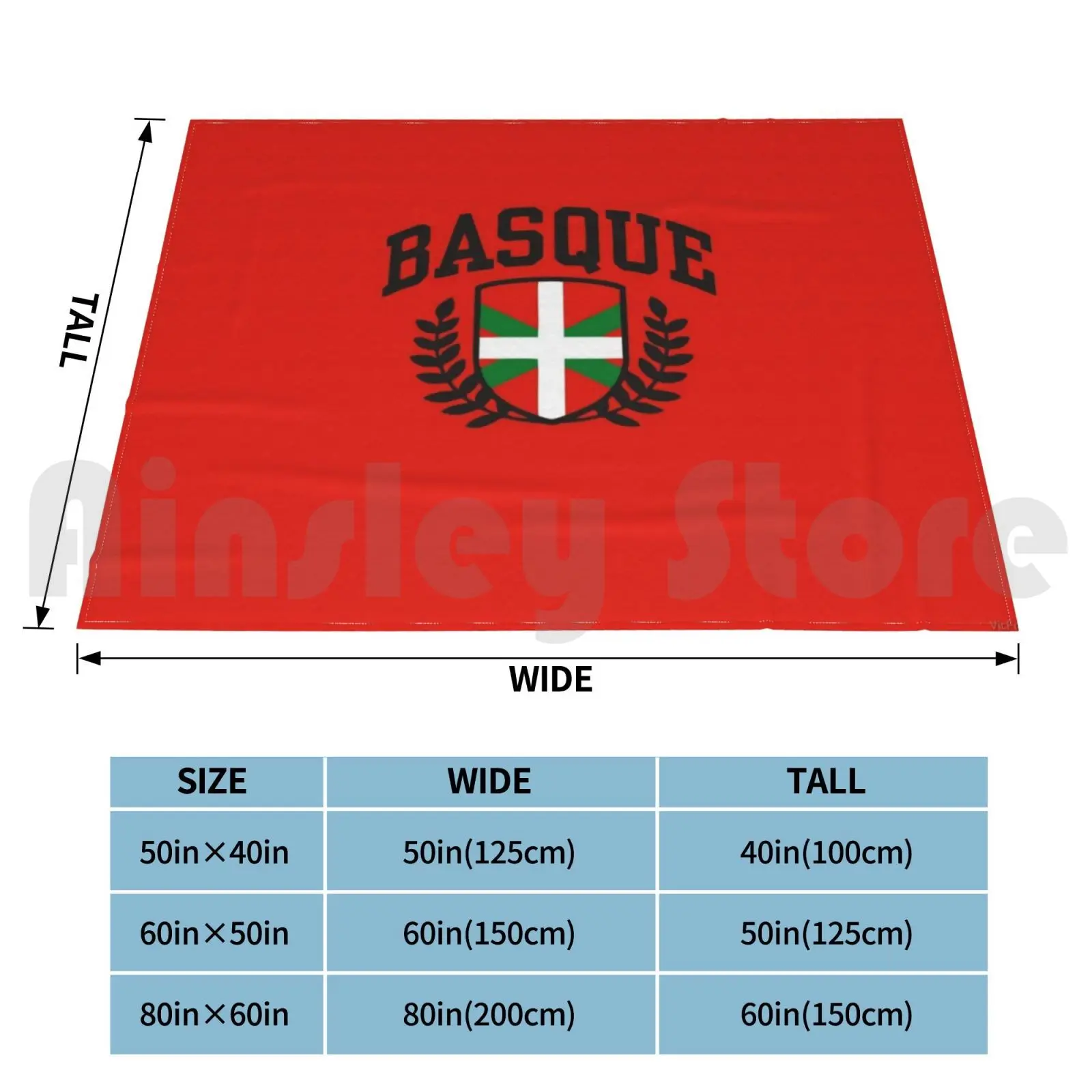 Basque Blanket Fashion Custom Basque Spain Basque Country Euskadi Bilbao Flag Country Spanish Europe