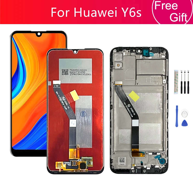 Для Huawei Y6S 2019 ЖК-дисплей сенсорный экран дигитайзер в сборе + рамка JAT-LX3 JAT-L29 LCD запасные части для ремонта 6,3