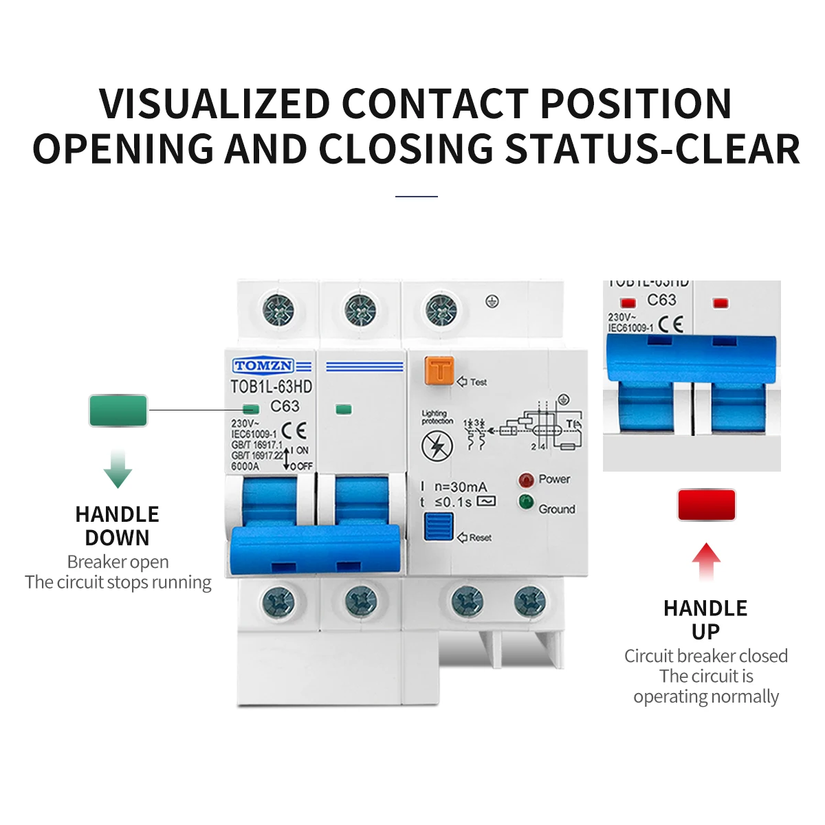 Residual current circuit breaker Main switch with surge protector RCBO MCB with Lightning protection SPD