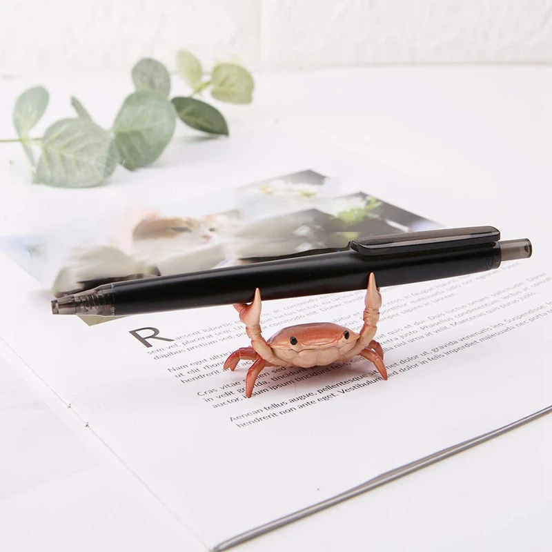 New Japanese Creative Cute Crab Pen Holder Weightlifting Crabs Penholder Bracket Storage Rack Gift Stationery