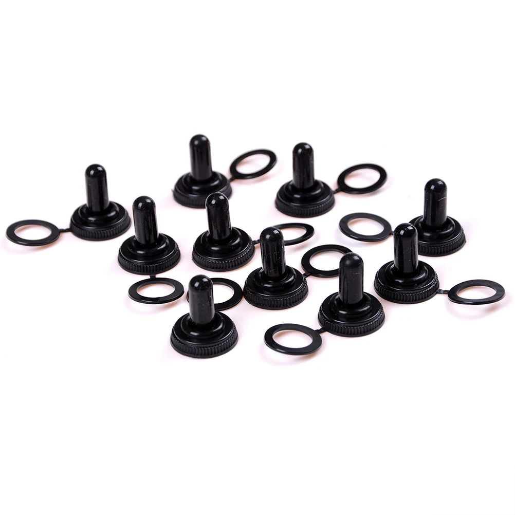 10Pcs/lot Toggle Switch Waterproof Rubber Resistance Cover Dust Cap Boot Black Tarpaulin 12mm