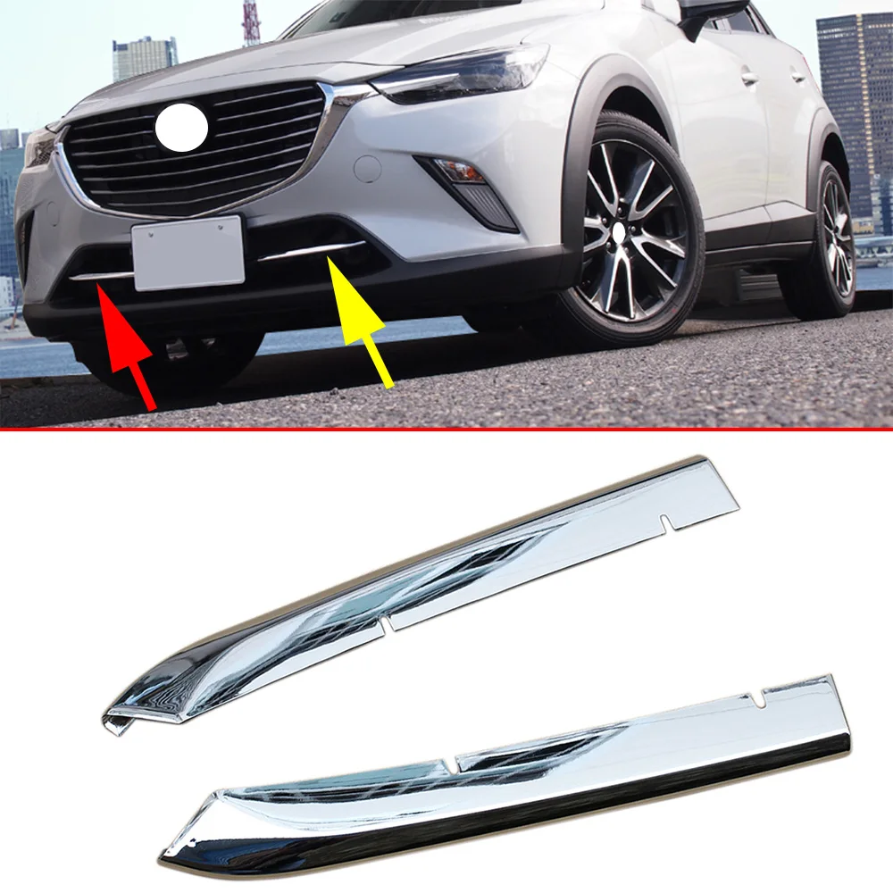 Front Head Grille Grill Cover Trim Molding For Mazda CX3 CX-3 DK 2016 2017 2018 2019 2020 2021 Chrome Accessories