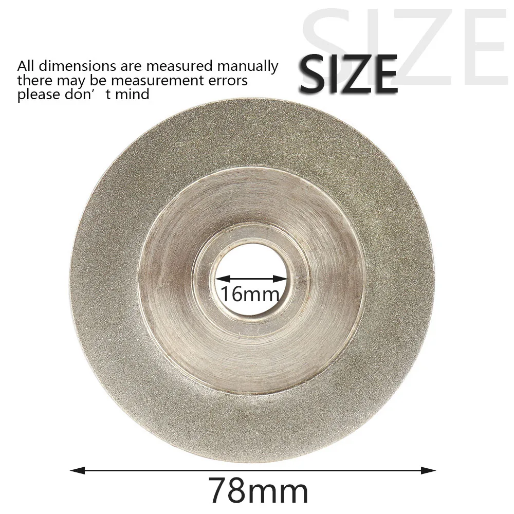 78mm Electroplated Diamond Grinding Wheel 45° Cup Grinder Disc 16/12.7mm Hole Diameter Milling Cutter Polishing Rotating Tools