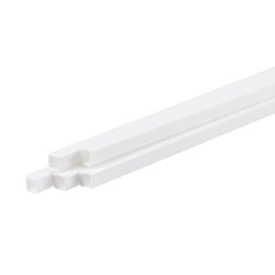 Uxcell 5 Pcs Plastic Model Rod ABS Square Bar 4mmx4mmx250mm White for Model Making