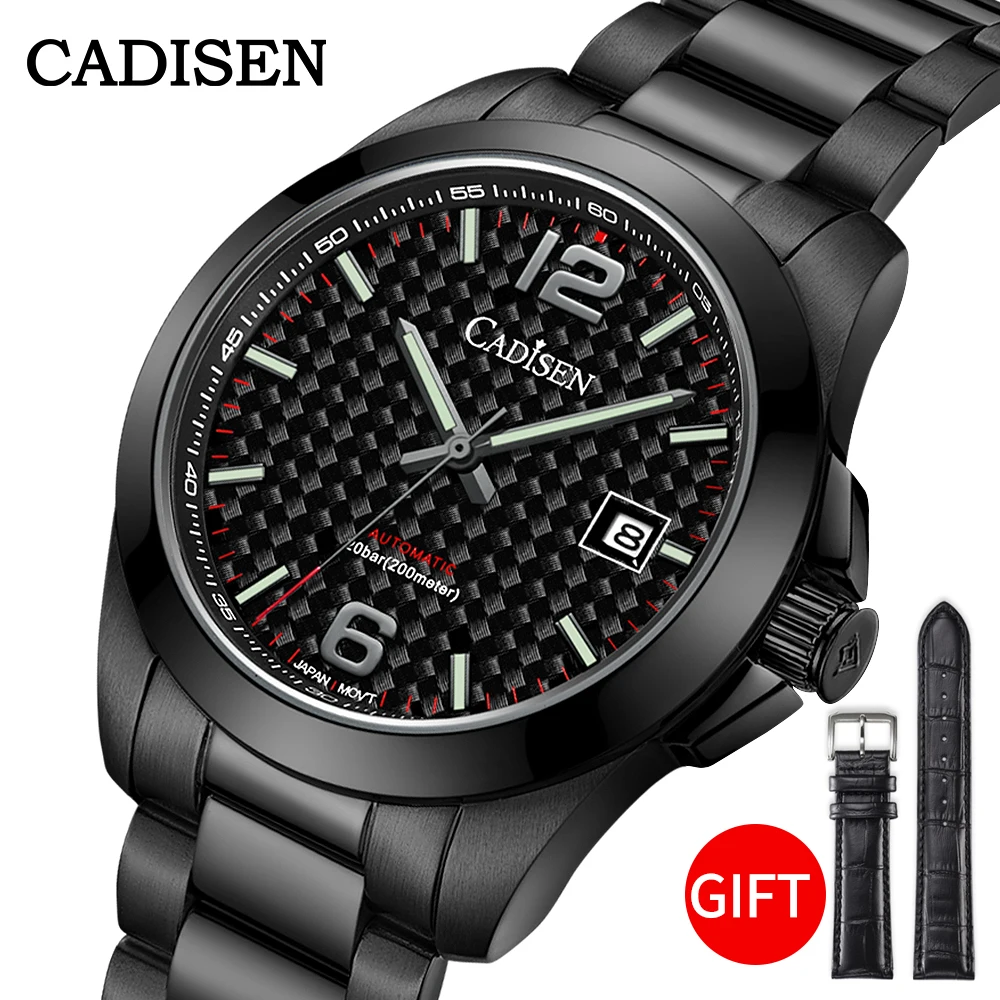 CADISEN Watches Mens Mechanical Automatic Luxury Brand 39mm Size Luminous MIYOTA 8215 Wristwatch 200M Waterproof Watch For Men