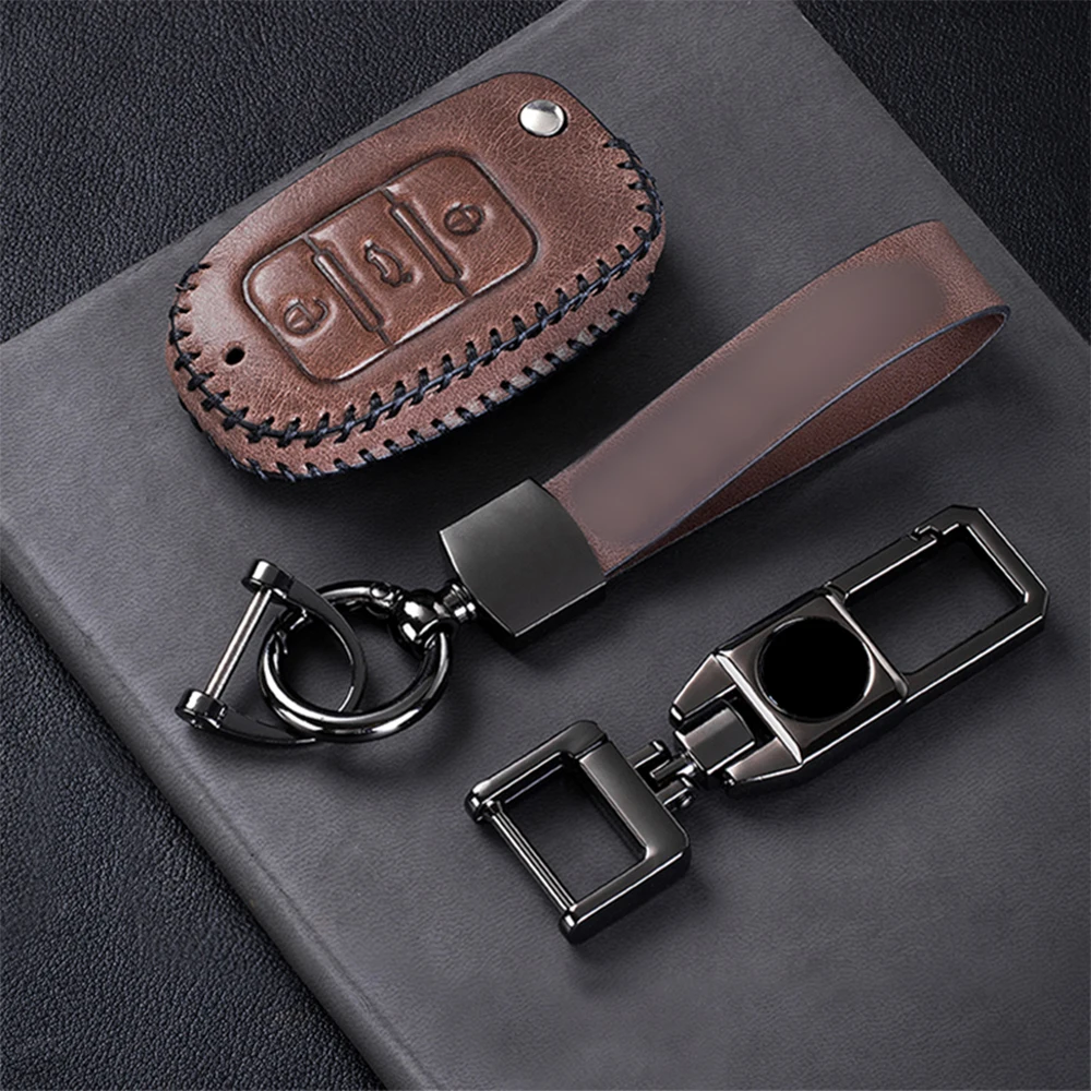 Leather Car Remote Key Case Cover For Volkswagen Tiguan Jetta Mk6 Golf Polo Passat CC Bora For Skoda Octavia Superb Car Styling