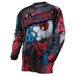 Motocross Offroad Jersey Willbros MTB Bike Long Sleeve MX Dirt Mountain Bicycle Cycling Summer T-shirt Mens