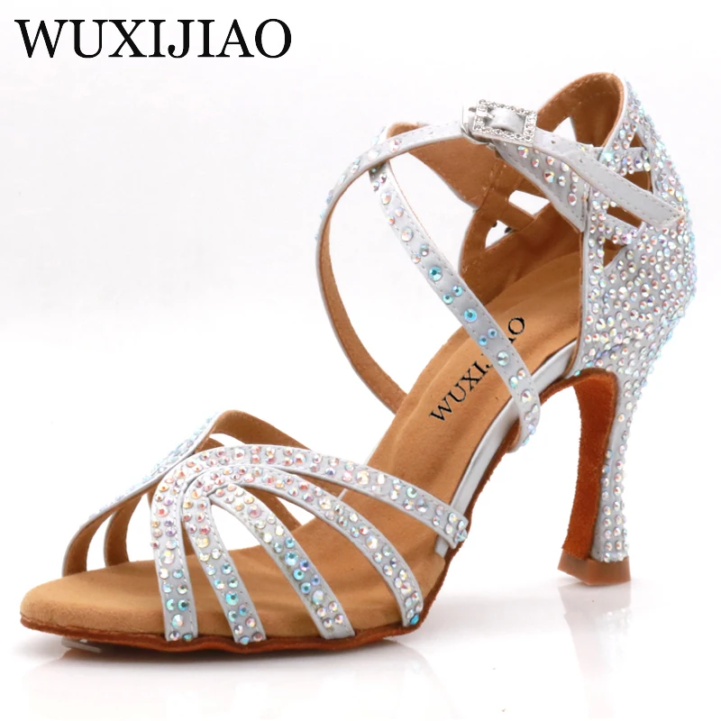 WUXIJIAO Scarpe Jazz Scarpe da ballo latino scarpe casual da ragazza salsa latina femminile scarpe in pelle bronzo argento