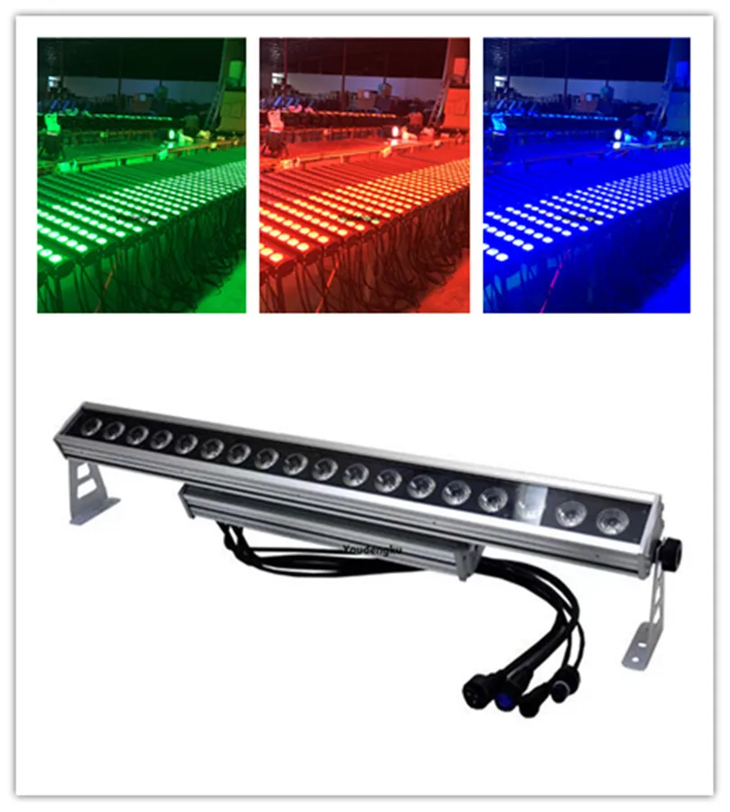 

8pcs Waterproof rgbwa uv LED wall washer bar dmx 18*18w rgbwa+uv 6in1 wall washer led Party Club Disco Wedding Disco Stage Light