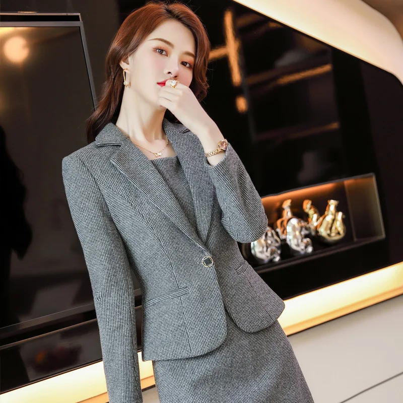 IZICFLY New Autumn OL Styles Professional Work Wear For Women Jacket Office Business Uniforms Blazer Dress Suit