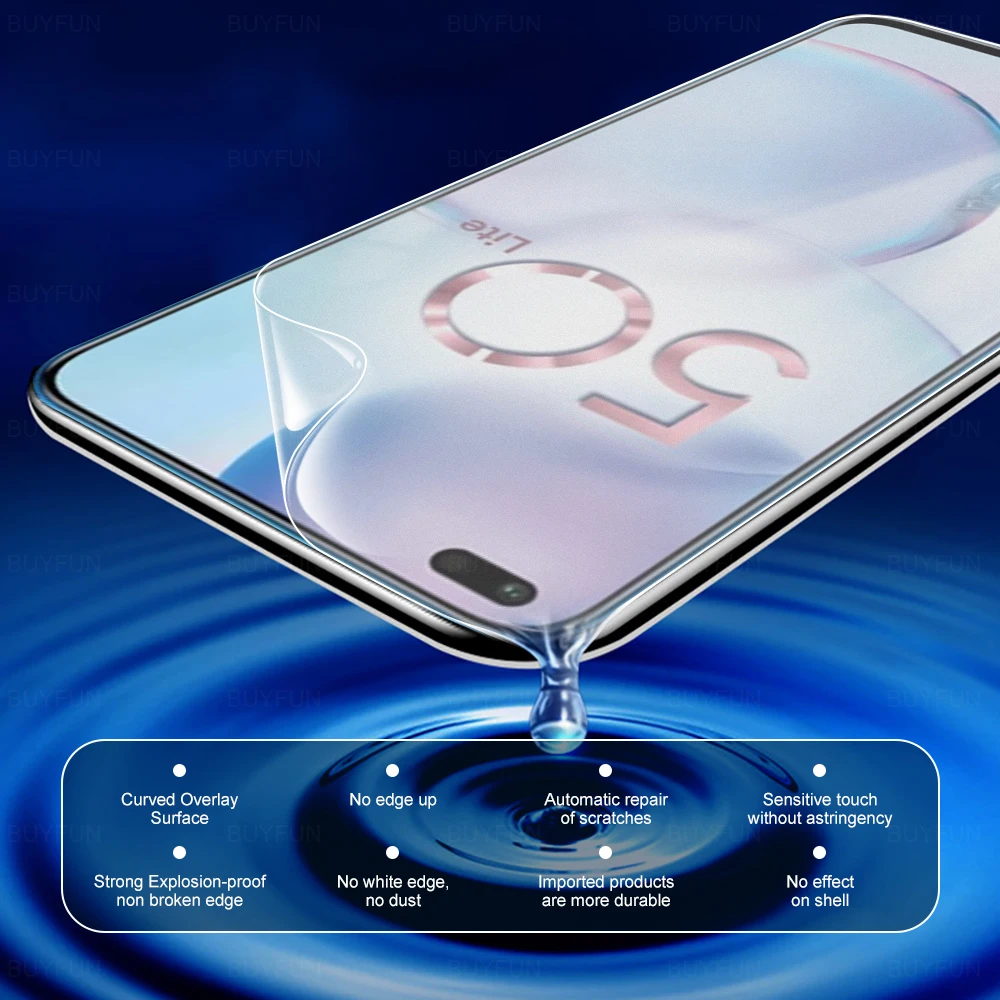 2 pçs filme de hidrogel fosco para honra 50 lite 6.67 "protetor de tela para honra 50 lite NTN-L22 fosco película protetora não vidro