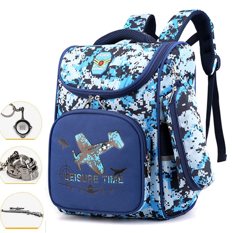 Waterproof Nylon School Bags for Boys Camouflage Children Satchel Portfolio Games Rucksack Primary School Students Bag Grade 1-3