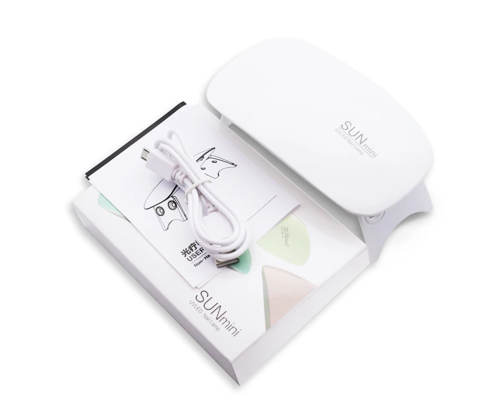 Nailco prego secador 6w mini portátil rosa branco conduziu a lâmpada do prego para o presente luz carga usb 60s uv cura lâmpada led prego gel ferramentas