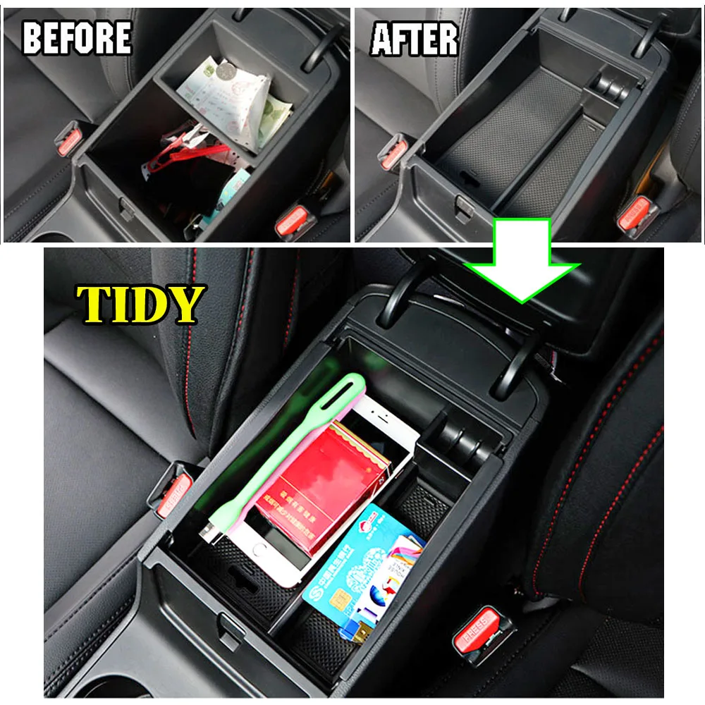 Armrest Storage Box Central Console Glove Tray Holder For Hyundai Tucson TL 2015 2016 2017 2018 2019 AT DRIVE Car Organizer