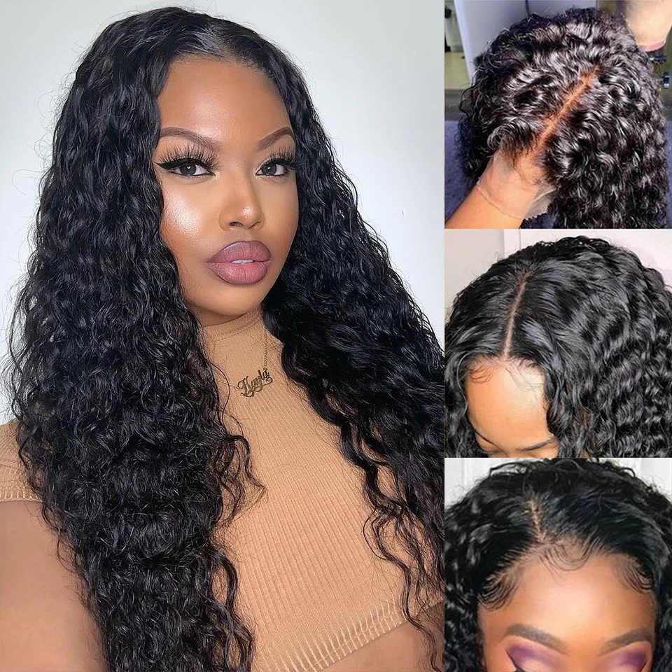 30 inch Water Wave Lace Front Wig 13x6 HD Lace Frontal Human Hair Wigs 250% Brazilian Water Curly Frontal Wigs 5x5 Closure Wig