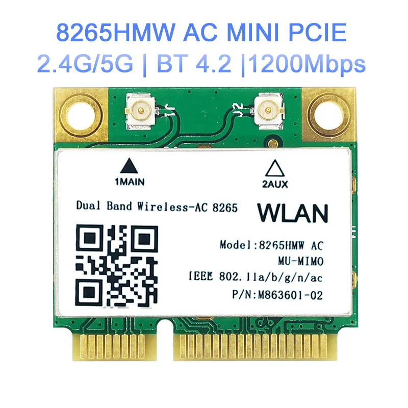 7265HMW 876Mbps Dual Band 2.4G+5G Wifi Wireless Mini PCI-E Card Bluetooth 4.0 for 7260 8260 8265 8265HMW AX210HMW